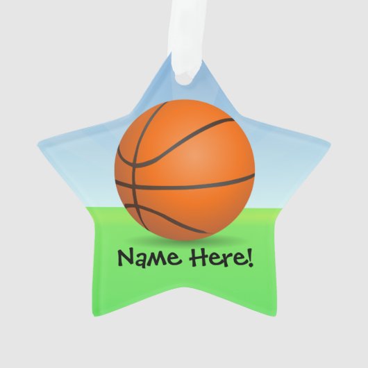 Basketball Persoonlijke Kinderen Ornament (achterkant)