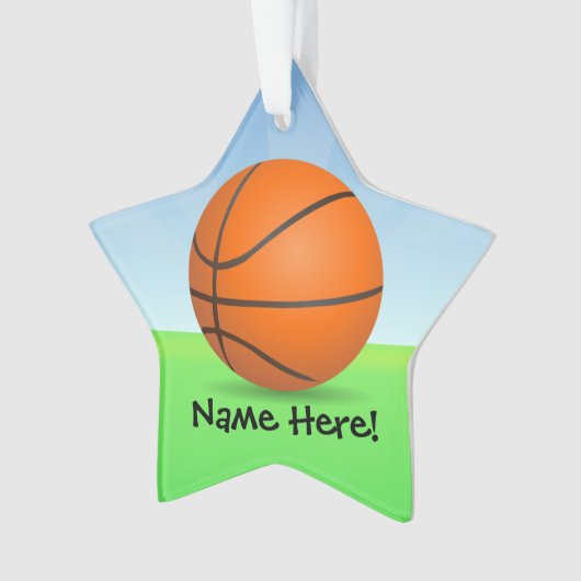 Basketball Persoonlijke Kinderen Ornament (voorkant)