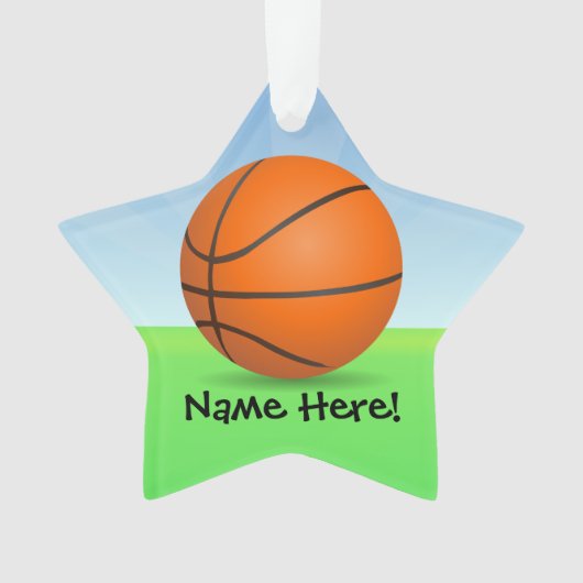 Basketball Persoonlijke Kinderen Ornament (voorkant)