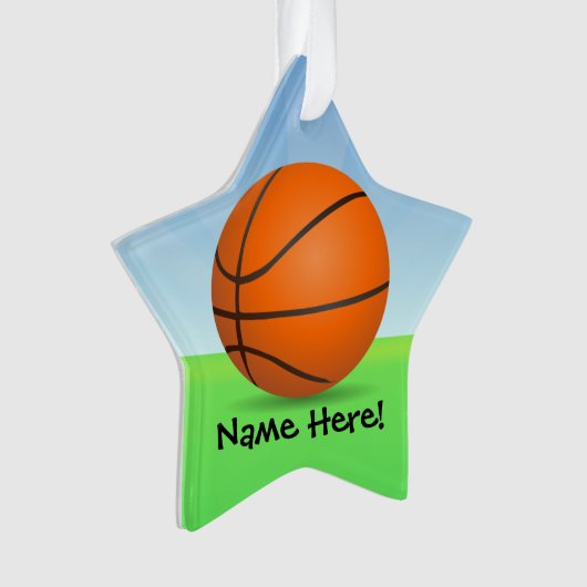Basketball Persoonlijke Kinderen Ornament (voorkant)