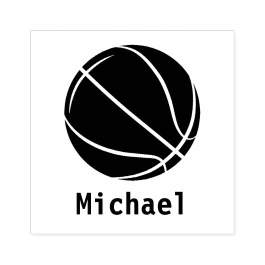 Basketball Persoonlijke naam Rubberstempel (Afrduk)