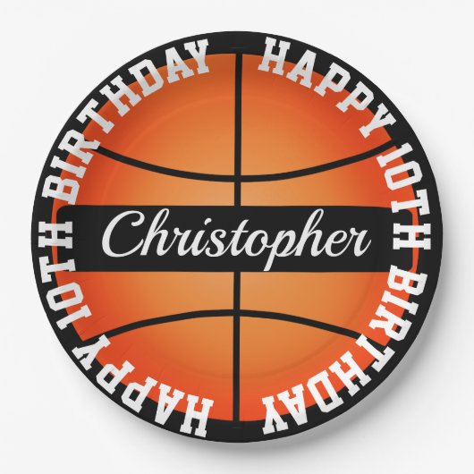 Basketball Persoonlijke verjaardag Papieren Bordje (Voorkant)