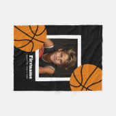 Basketball Photo Add Jouw naam - Kan kleur bewerke Fleece Deken (Voorkant (Horizontaal))