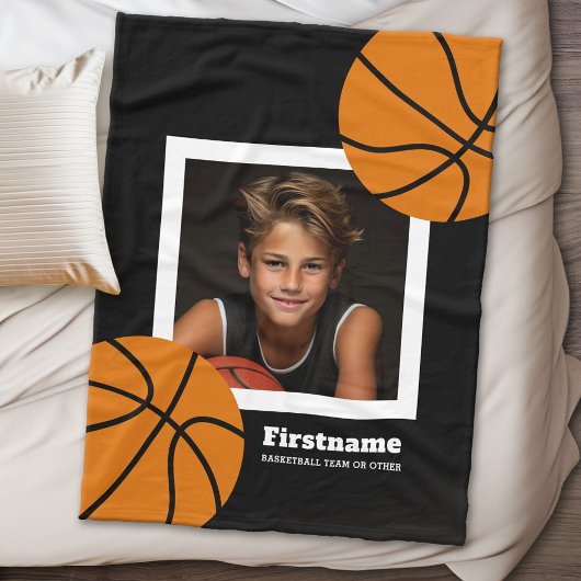 Basketball Photo Add Jouw naam - Kan kleur bewerke Fleece Deken