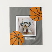 Basketball Photo Add Jouw naam - Kan kleur bewerke Wandkleed (Voorkant)