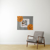 Basketball Photo Add Jouw naam - Kan kleur bewerke Wandkleed (In Situ (horizontaal))