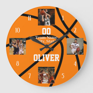 Basketball Photo Collage Large Clock Grote Klok