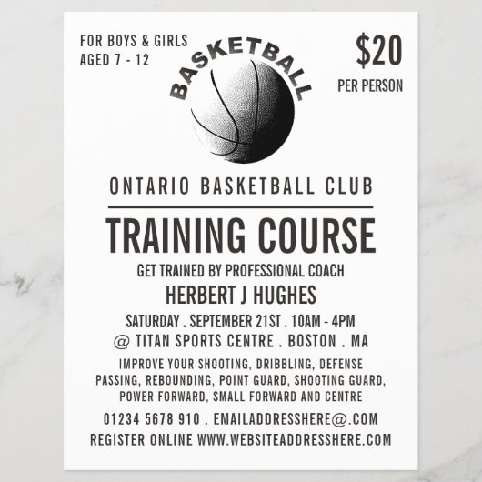 Basketball-pictogram, Basketball training Flyer (Voorkant)