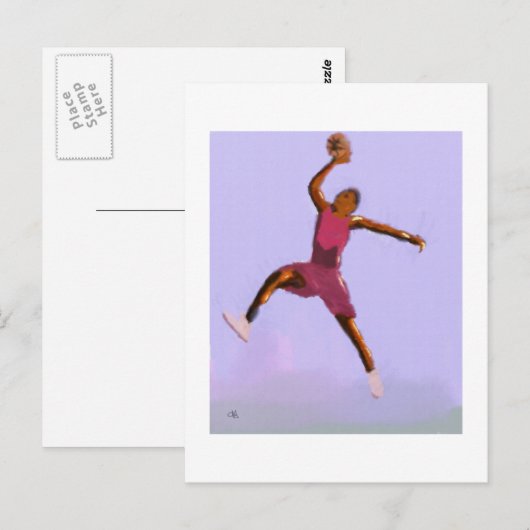 Basketball Play Art Briefkaart (Voorkant / Achterkant)
