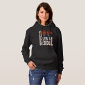 Basketball Player 100 Days Of School Student Boys  Hoodie (Voorkant volledig)