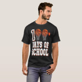 Basketball Player 100 Days Of School Student Boys  T-shirt (Voorkant volledig)