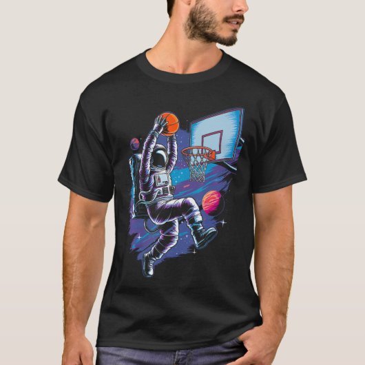 Basketball Player Astronaut Astronomy Astrology Ou T-shirt (Voorkant)
