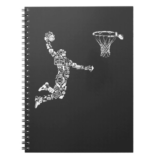 Basketball Player Athlete Dunk Art Sportman Notitieboek (Voorkant)