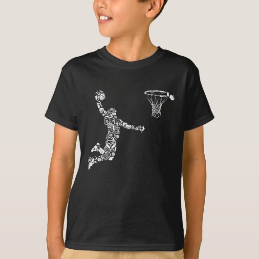 Basketball Player Athlete Dunk Art Sportman T-shirt (Voorkant)