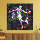 Basketball Player - B-Ball Slam Dunk - Streetball Canvas Afdruk (Insitu (Woonkamer))