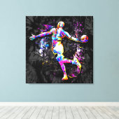 Basketball Player - B-Ball Slam Dunk - Streetball Canvas Afdruk (Insitu (Houten vloer))