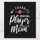 Basketball Player belt me mama Wijn Etiket (Enkel label)