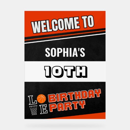 Basketball Player Birthday  Acryl Bord (Voorkant)