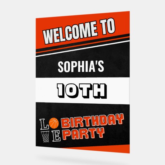 Basketball Player Birthday  Acryl Bord (Hoek)