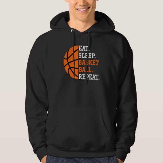 Basketball Player Boy Eat Sleep Basketball Repeat  Hoodie (Voorkant)