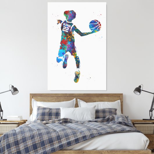 Basketball Player Canvas Afdruk (Insitu (Slaapkamer))
