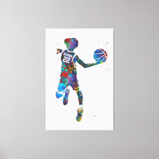 Basketball Player Canvas Afdruk (Voorkant)