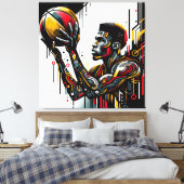 Basketball Player Canvas Afdruk (Insitu (Slaapkamer))