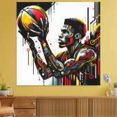 Basketball Player Canvas Afdruk (Insitu (Woonkamer))