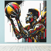 Basketball Player Canvas Afdruk (Insitu (Houten vloer))