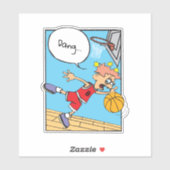 Basketball Player Custom-Cut Vinyl Sticker (Vel)