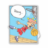 Basketball Player Custom-Cut Vinyl Sticker (Voorkant)