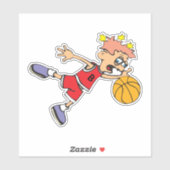 Basketball Player Custom-Cut Vinyl Sticker (Vel)