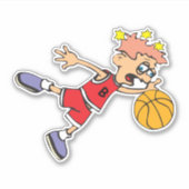 Basketball Player Custom-Cut Vinyl Sticker (Voorkant)
