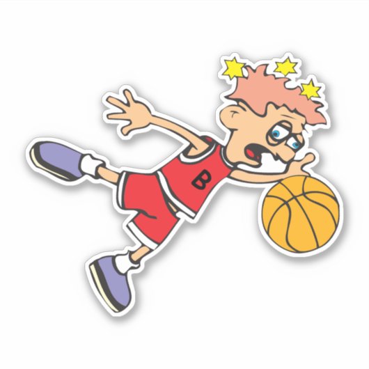 Basketball Player Custom-Cut Vinyl Sticker (Voorkant)