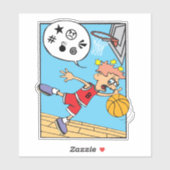 Basketball Player Custom-Cut Vinyl Sticker (Vel)