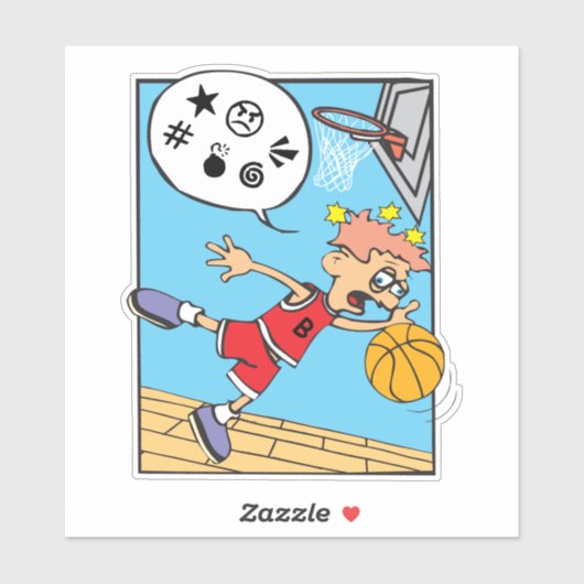 Basketball Player Custom-Cut Vinyl Sticker (Vel)