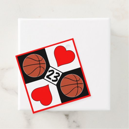 Basketball Player Custom Jersey Number Cute Party Bedankjes Labels (In situ)