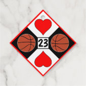 Basketball Player Custom Jersey Number Cute Party Bedankjes Labels (Achterkant)
