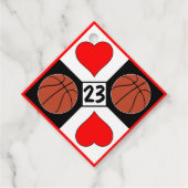 Basketball Player Custom Jersey Number Cute Party Bedankjes Labels (Voorkant)