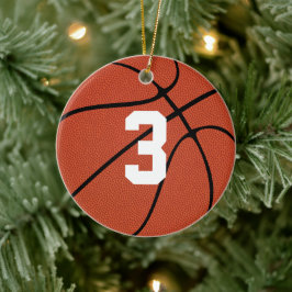 Basketball Player Custom Jersey Number of Letters Keramisch Ornament