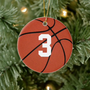 Basketball Player Custom Jersey Number of Letters Keramisch Ornament