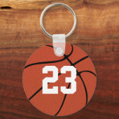 Basketball Player Custom Jersey Number of Letters Sleutelhanger (Achterkant)