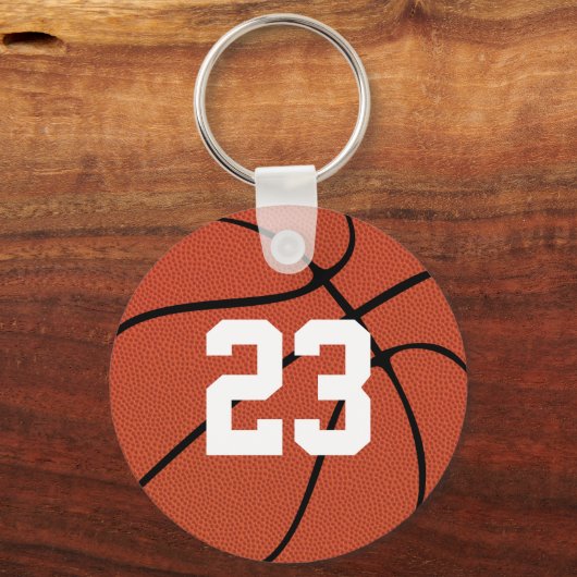 Basketball Player Custom Jersey Number of Letters Sleutelhanger (Voorkant)