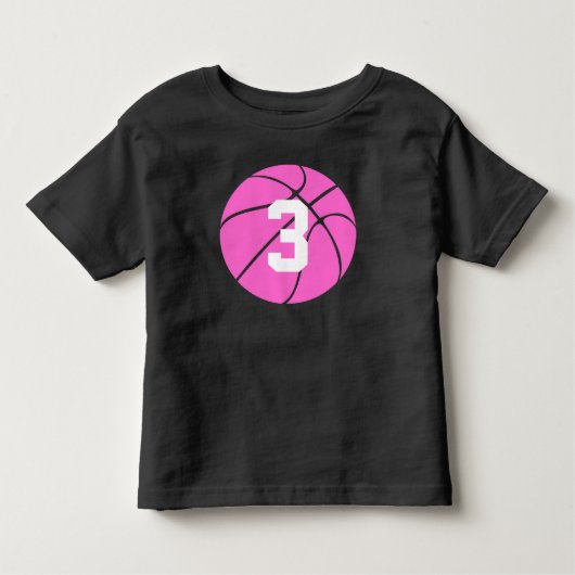 Basketball Player Custom Jersey Number roze bal Kinder Shirts (Voorkant)