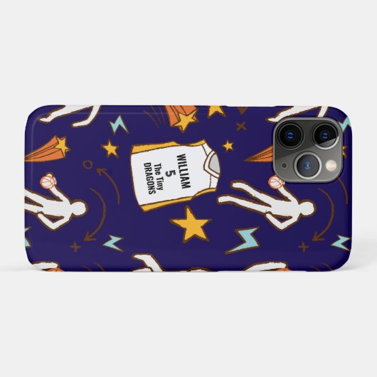 Basketball Player Custom Name Number Navy Blue Case-Mate iPhone Case (Achterkant (horizontaal))