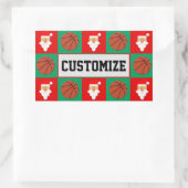 Basketball Player Custom Name Santa Kerstrap Rechthoekige Sticker (Tas)