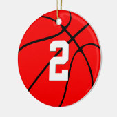Basketball Player Custom Number kerstkleuren Keramisch Ornament (Links)