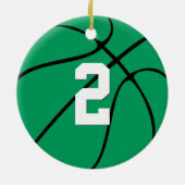 Basketball Player Custom Number kerstkleuren Keramisch Ornament (Achterkant)
