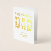 Basketball Player Dad Happy Birthday Folie Kaart (Voorkant)