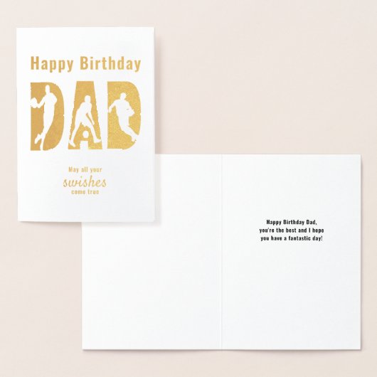 Basketball Player Dad Happy Birthday Folie Kaart (Display)